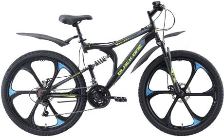 Велосипед горный (MTB) Black One Totem FS, D FW, черный, зеленый, серый, диаметр колес 26", размер рамы 16"