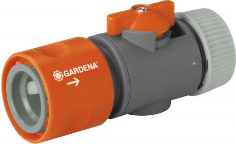 Коннектор шланга Gardena, 02942-20.000.00, с регулятором 1/2", серый, оранжевый