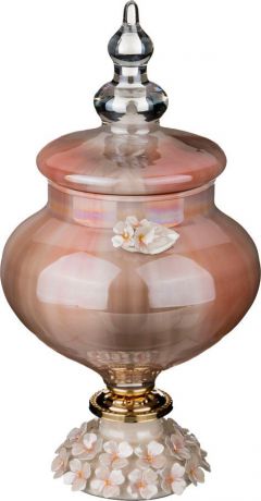 Декоративная чаша Lefard с крышкой, 316-1046, коричневый, высота 33 см