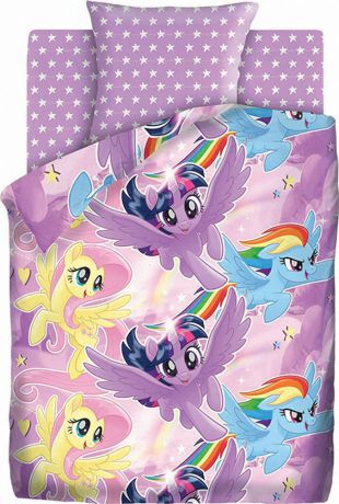 Комплект постельного белья детский Непоседа "My Little Pony. Небесные пони", 437682, 1,5-спальный, наволочки 50x70