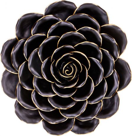 Панно интерьерное Lefard Цветок, 537-315, черный, 40 х 40 х 8 см