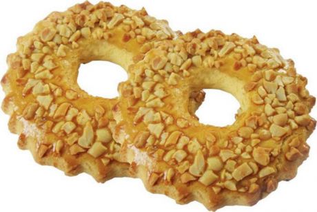 Печенье Хлебное Местечко Песочное кольцо, сдобное, с арахисом, 250 г
