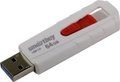 USB Флеш-накопитель SmartBuy Iron, SB64GBIR-W3, 64 ГБ, white red
