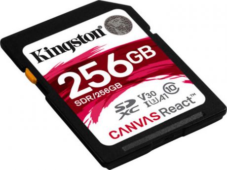 Карта памяти Kingston Canvas React UHS-I Class U3 V30 A1, SDR/256GB, 256GB