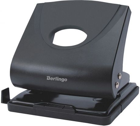 Дырокол Berlingo Office Soft, с линейкой, DDp_30161, черный, на 30 листов