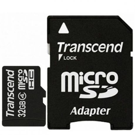 Transcend microSDHC Class 4 32GB карта памяти + адаптер