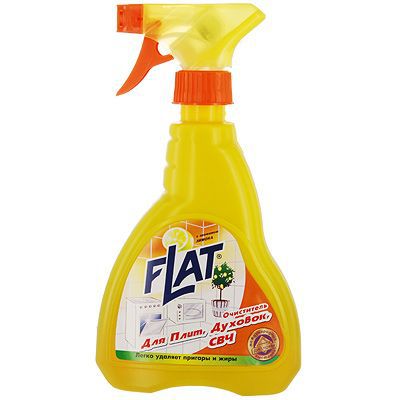 Очиститель "Flat" для плит, духовок, СВЧ, с ароматом лимона, 480 г