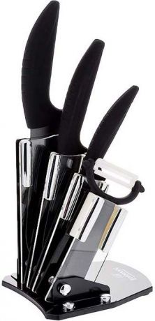 Набор керамических ножей "Bohmann", цвет: черный, 5 предметов. 5227BH