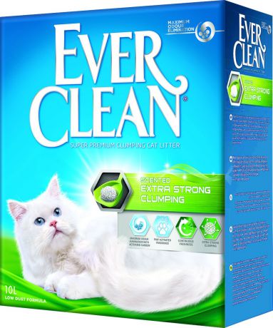 Наполнитель для кошачьего туалета Ever Clean "Extra Strong Clumping Scented", комкующийся, с ароматизатором, 10 л
