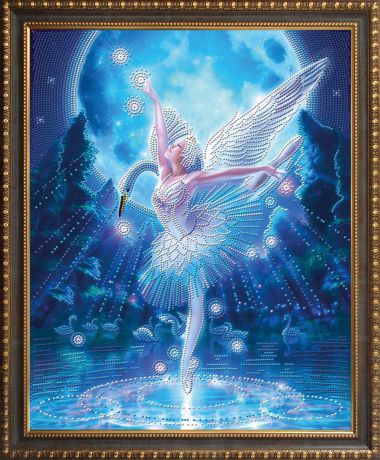Картина стразами Алмазная Живопись "Лебединое озеро" (АЖ-3019), 21 цвет, 40х50 см