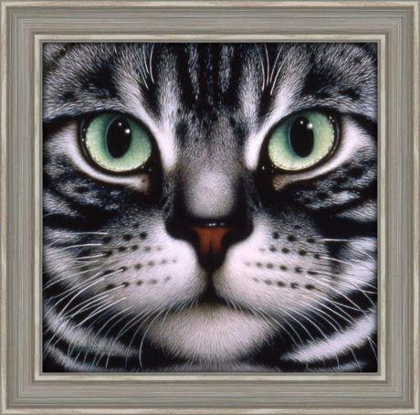Картина стразами Алмазная Живопись "Мордочка кота" (АЖ-1085), 15 цветов, 25х24 см