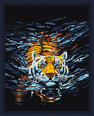 Набор для рисования по номерам Мосфа "Плывущий тигр", 40 х 50 см