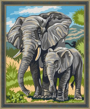 Набор для рисования по номерам Мосфа "Слоны", 40 х 50 см
