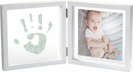 Baby Art Рамочка двойная прозрачная Baby Style с отпечатком краской, белый