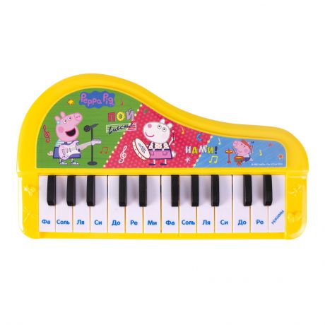 Детский музыкальный инструмент Свинка Пеппа Игрушечный синтезатор желтый