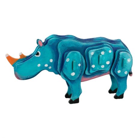 3D Пазл Robotime Пазлы деревянные с красками Rhinoceros