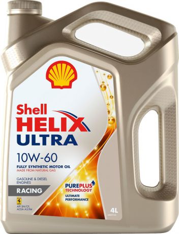 Моторное масло Shell Helix Ultra Racing, синтетическое, 10W-60, 4 л