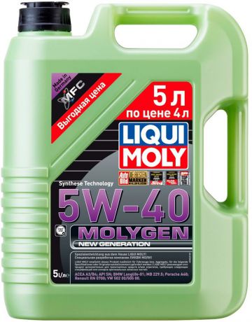 Моторное масло Liqui Moly Molygen New Generation, НС-синтетическое, 39023, 5 л