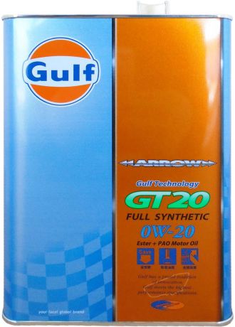 Масло моторное Gulf "Arrow GT 20", синтетическое, 0W-20, 4 л