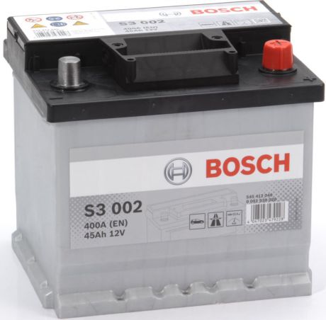 Автомобильный аккумулятор Bosch S3, 400A, ОП, 45 а/ч