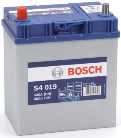 Автомобильный аккумулятор Bosch S4, 330A, ПП, 40 а/ч