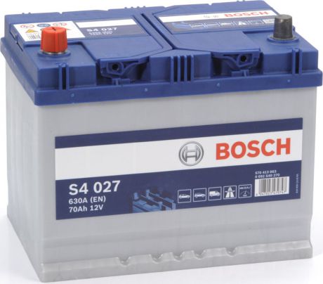 Автомобильный аккумулятор Bosch S4, 630A, ПП, 70 а/ч