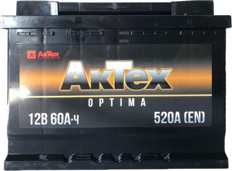 Автомобильный аккумулятор АkТex Optima, EN480, ПП, 60 а/ч