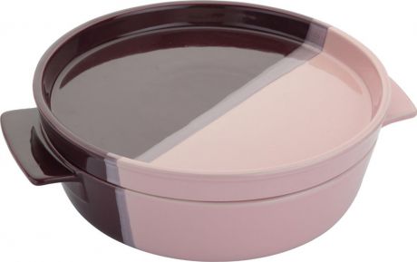 Кастрюля Augustin Welz керамическая с крышкой, объём 1,5 л., розовый, фиолетовый