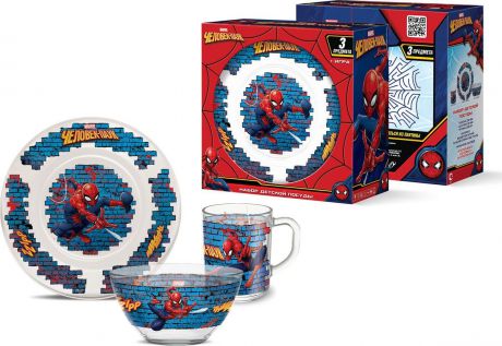 Набор столовой посуды PrioritY детской Marvel "Человек-паук", Стекло