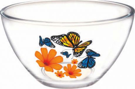 Салатник ОСЗ Гладкий "Бабочки и оранжевые цветы", диаметр 13 см
