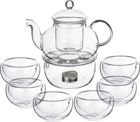 Набор чайный Agness, 250-115, прозрачный, 7 предметов