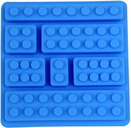 Форма для льда Fidget Go Конструктор, 7 ячеек, для выпечки и запекания, желе, льда и шоколада, голубой