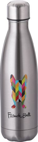Бутылка-термос French Bull "Ziggy", цвет: серый металлик, 500 мл
