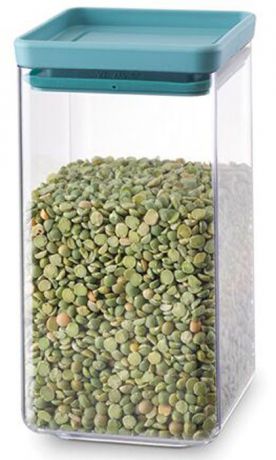 Контейнер для сыпучих продуктов Brabantia "Tasty Colors", цвет: прозрачный, бирюзовый, 1,6 л. 290084