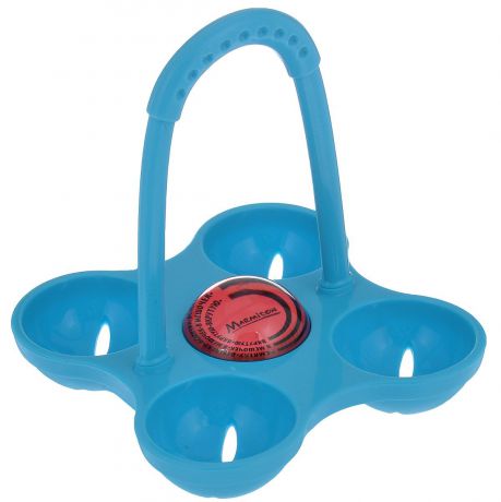 Яйцеварка силиконовая "Marmiton", с таймером, цвет: голубой, 4 ячейки