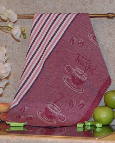 Полотенце кухонное ТекСтиль для дома 507061-5 TEA SPOT, фуксия, сиреневый, розовый