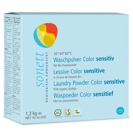 Стиральный порошок Sonett для цветных тканей- Sensitive, экологически чистый, органический. Для чувствительной кожи. 1,2кг
