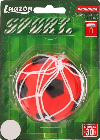 Ароматизатор автомобильный Luazon Футбольный мяч, клубника, под сиденье, 805473, красный
