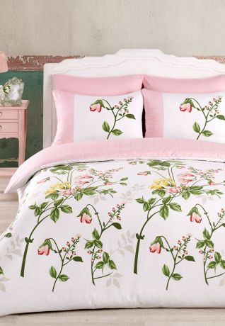 Комплект постельного белья Arya home collection Flower Garden, розовый