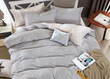 Комплект постельного белья Primavera Classic Арнем, 1104S, серый, 1,5 спальный, наволочки 70x70