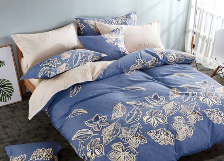Комплект постельного белья Primavera Classic Бладел, 1116S, синий, 1,5 спальный, наволочки 70x70