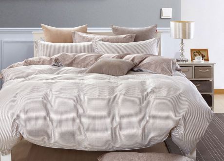 Комплект постельного белья Primavera Classic Боргер, 1105S, серый, 1,5 спальный, наволочки 70x70