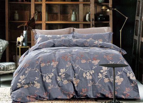 Комплект постельного белья Primavera Classic Ворден, 1100S, синий, 1,5 спальный, наволочки 70x70