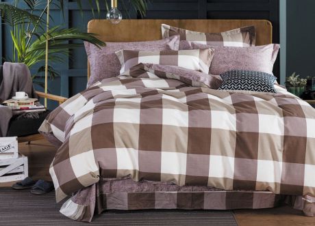 Комплект постельного белья Primavera Classic Брамт, 1112S, коричневый, 1,5 спальный, наволочки 70x70