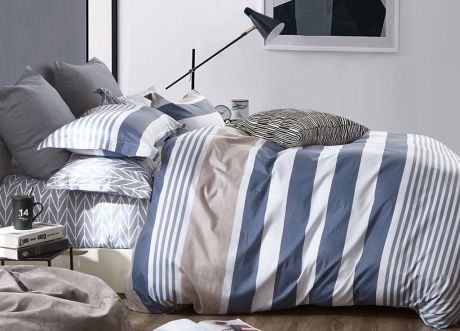Комплект постельного белья Primavera Classic Мариго, 1079S, синий, 1,5 спальный, наволочки 70x70