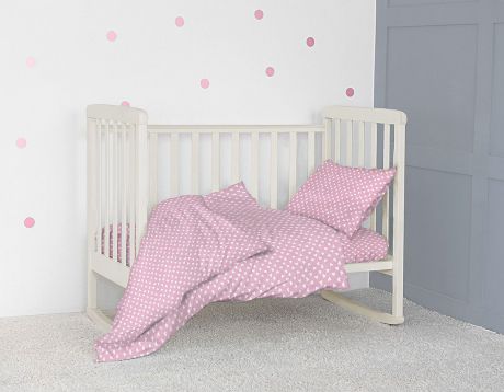Комплект постельного белья детский Bonne Fee ОПДР-110х140/3, розовый