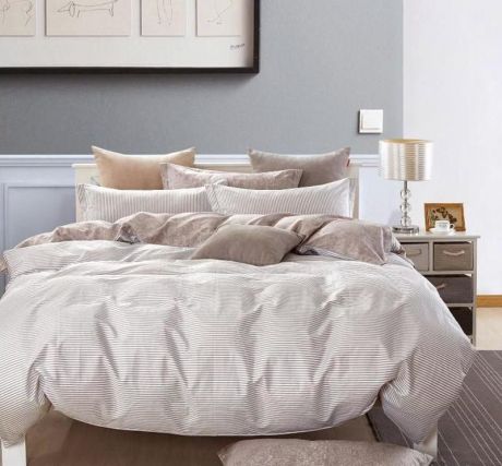 Комплект постельного белья Альвитек Печатный сатин, 100% хлопок, размер: 2.0