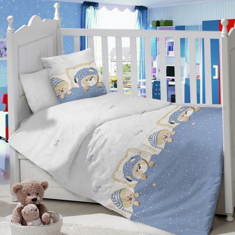 Комплект в кроватку LIMETIME Комплект в кроватку, простыня классическая, LT1100-90, голубой
