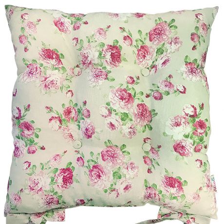 Подушка на стул Altali "Элиза", бежевый, розовый, зеленый