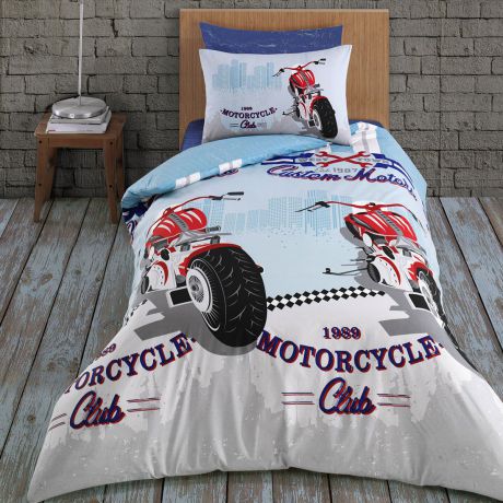 Детский комплект постельного белья Arya home collection Racing, голубой